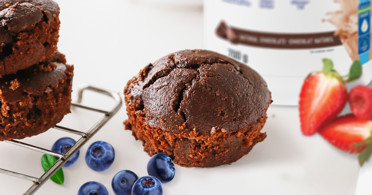 Chocolate Berry Protein Muffins