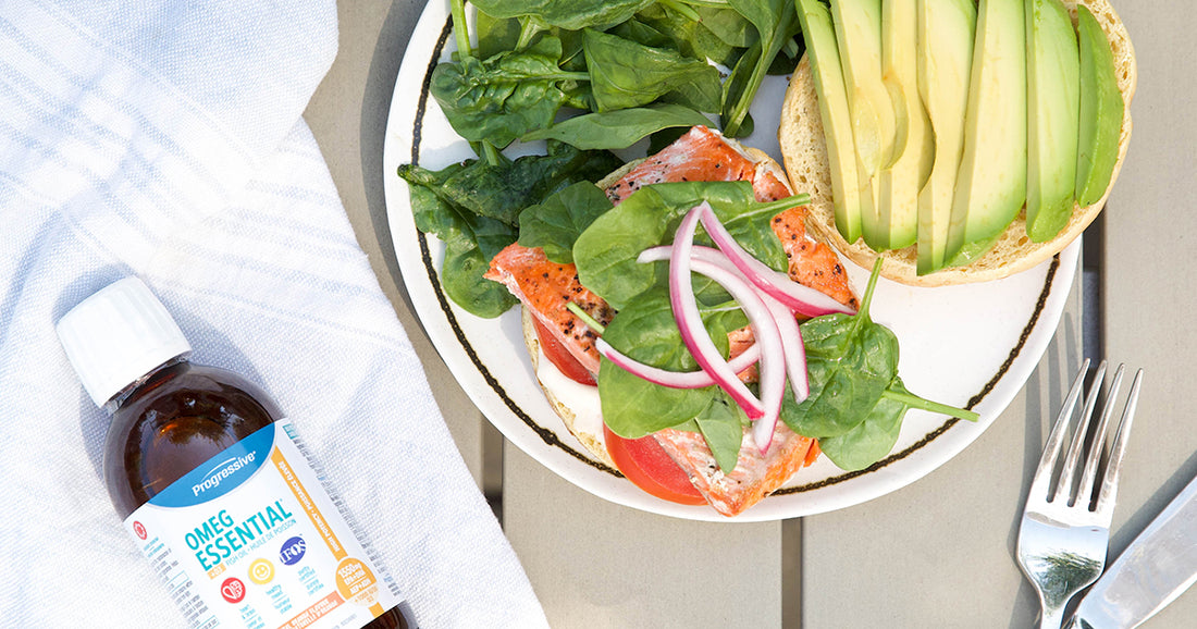 fish oil salmon burger and healthy salad