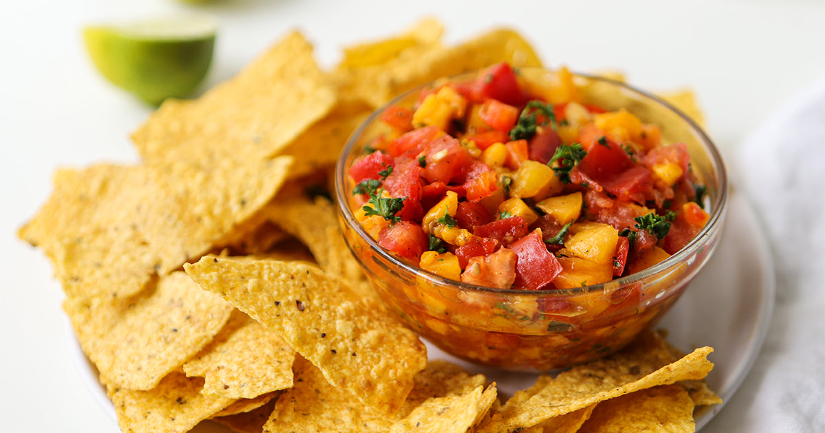 bowl of salsa with tostitos