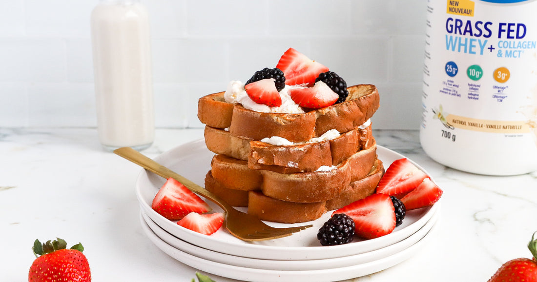 French Toast with Progressive Protein in the background