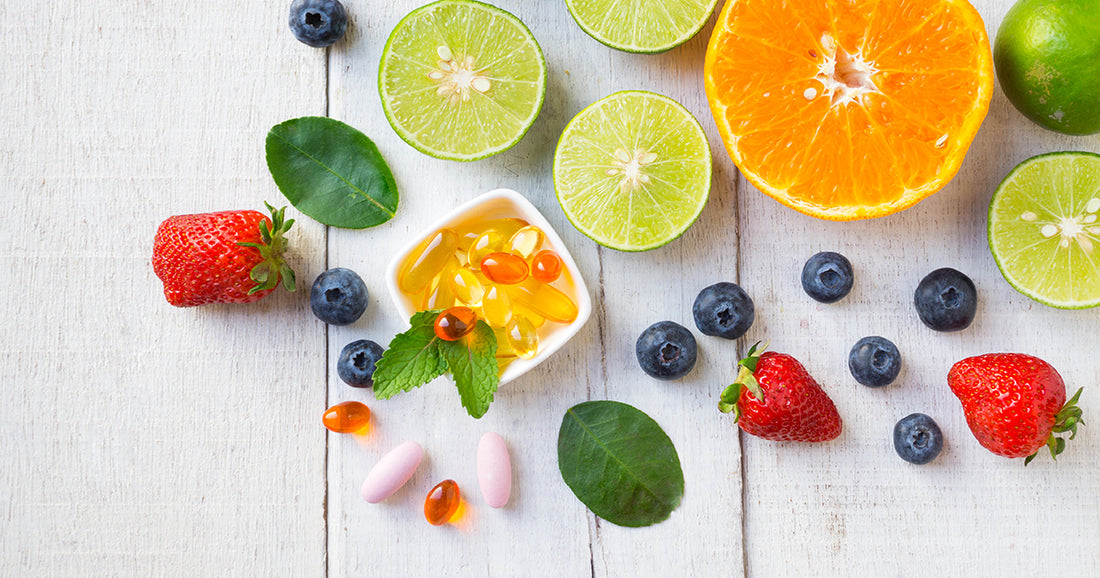 healthy foods and vitamins