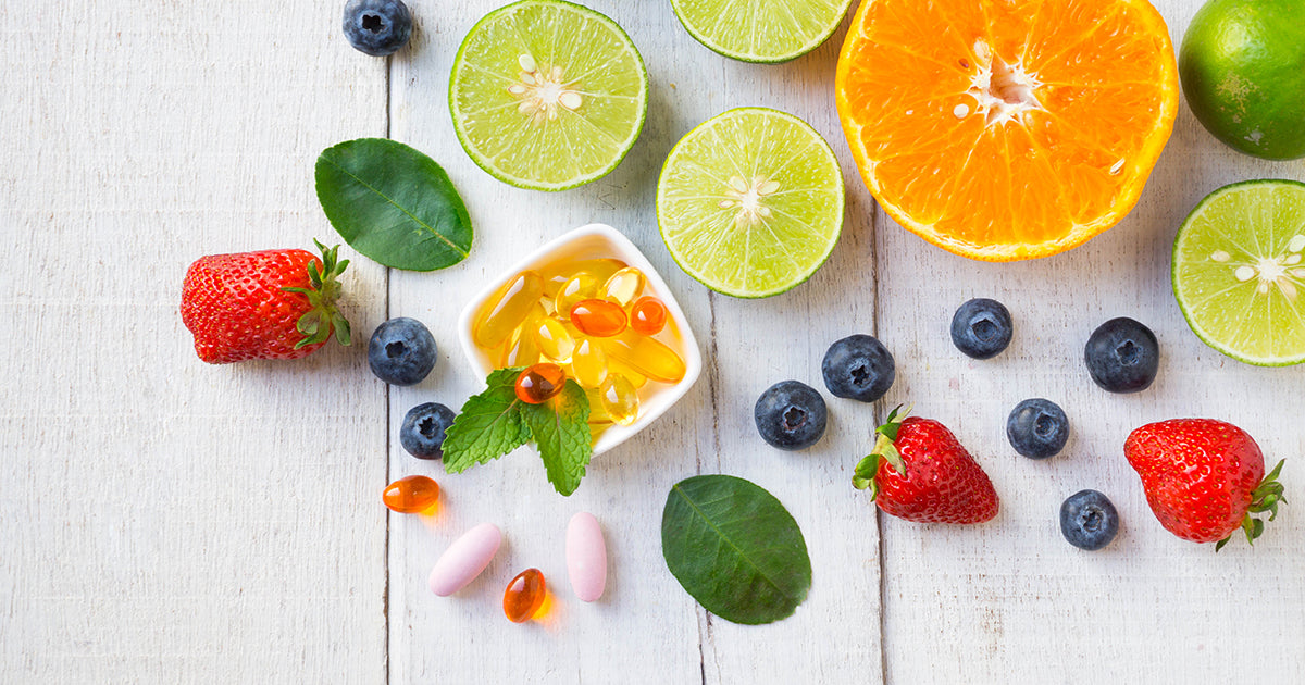 healthy foods and vitamins