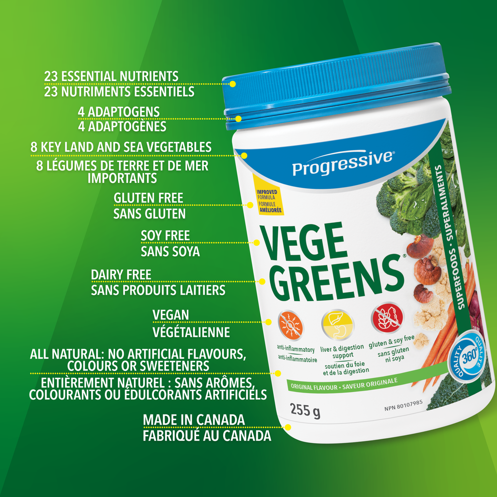 31001860 Progressive VegeGreens, Strawberry Banana, 265 g 1657-Vegegreens-Original-265g_Key-Benefits
