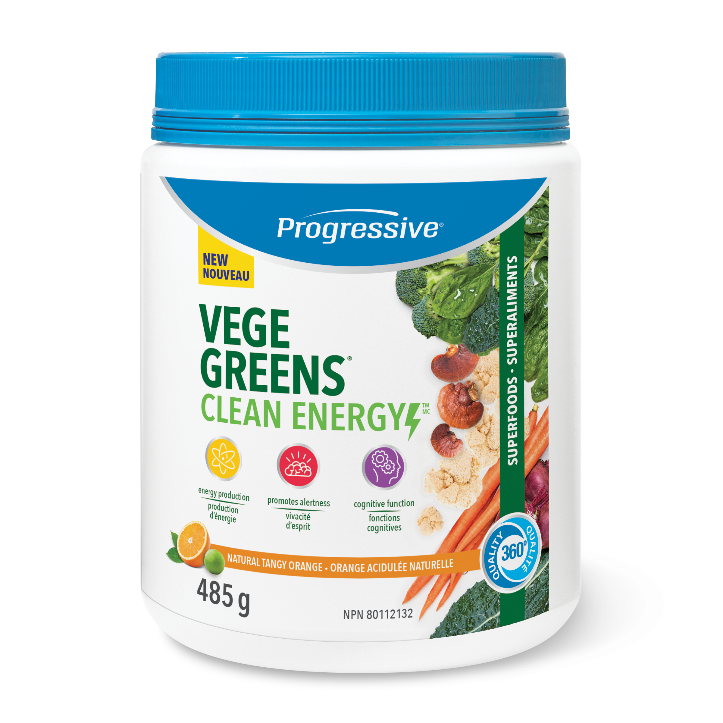 31001872 Progressive VegeGreens Clean Energy 1763_V1_PRO_VegeGreens_CleanEnergy_Orange_485g_BTL_BI