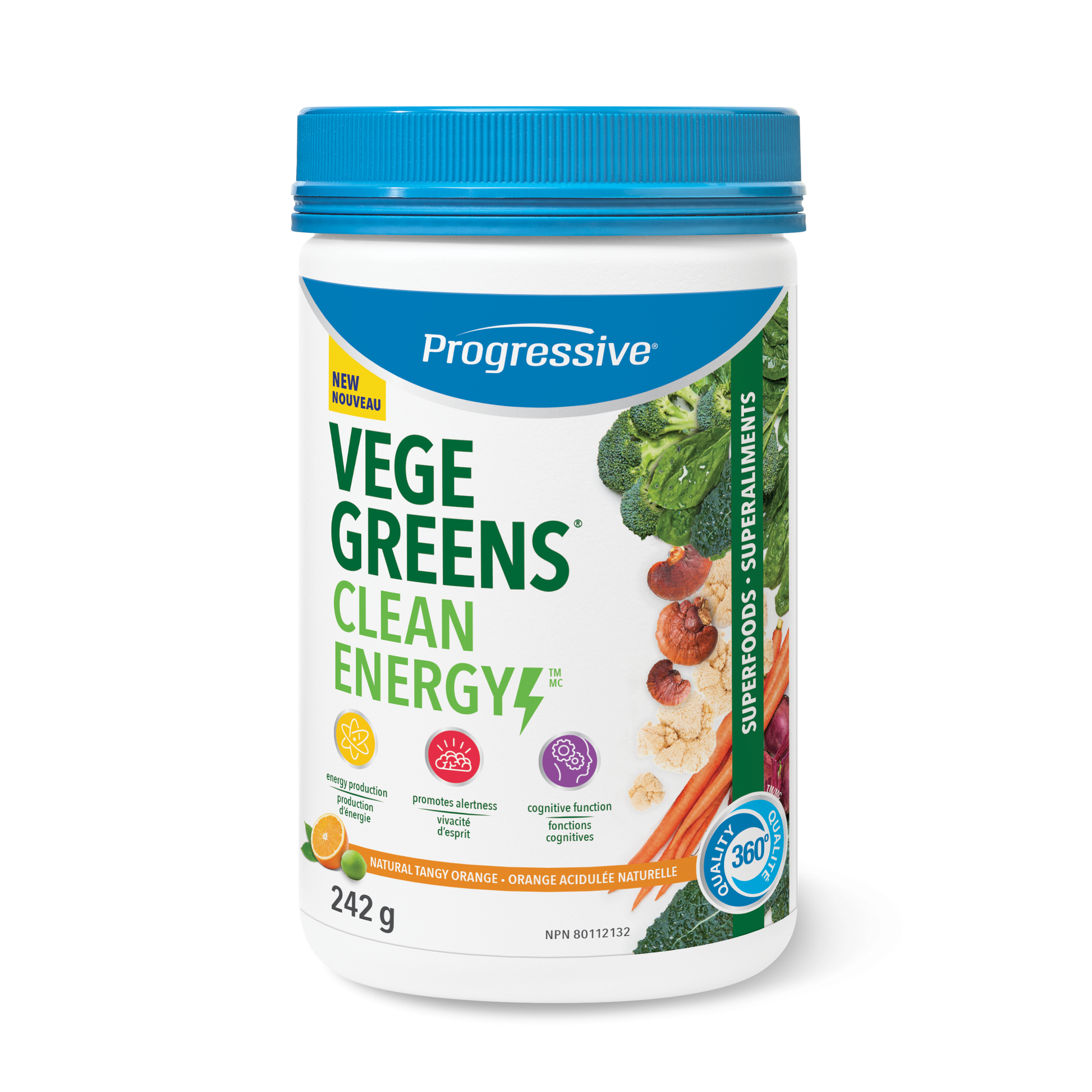 31001871 Progressive VegeGreens Clean Energy 1920_V1_PRO_VegeGreens_CleanEnergy_Orange_242g_BTL_BI