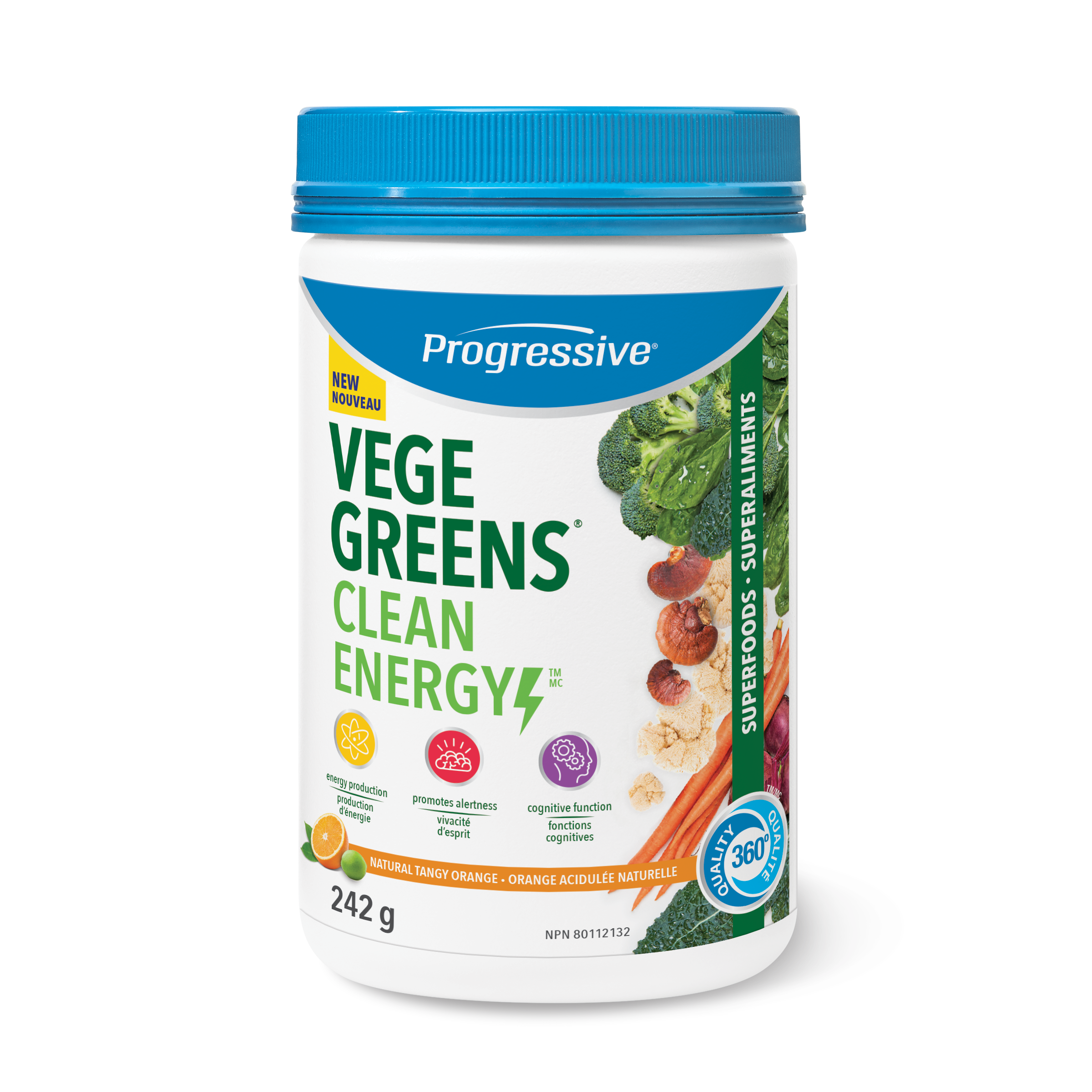 31001871 Progressive VegeGreens Clean Energy 1920_V1_PRO_VegeGreens_CleanEnergy_Orange_242g_BTL_BI
