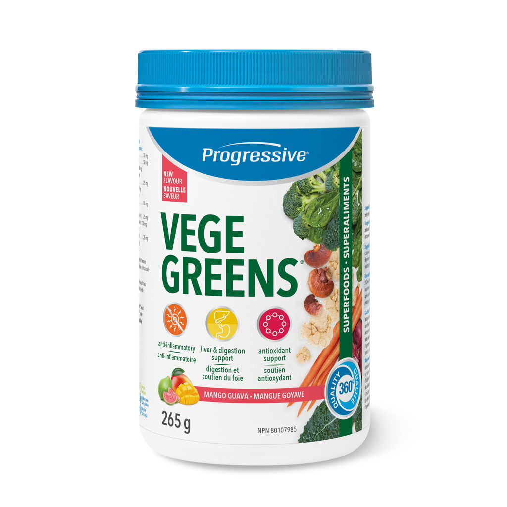 VegeGreens Daily Superfood & Adaptogen Powder Drink Mix - Mango Guava Flavour