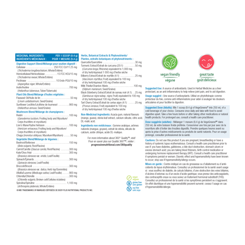VegeGreens Daily Superfood & Adaptogen Powder Drink Mix - Mango Guava Flavour Nutrition Information