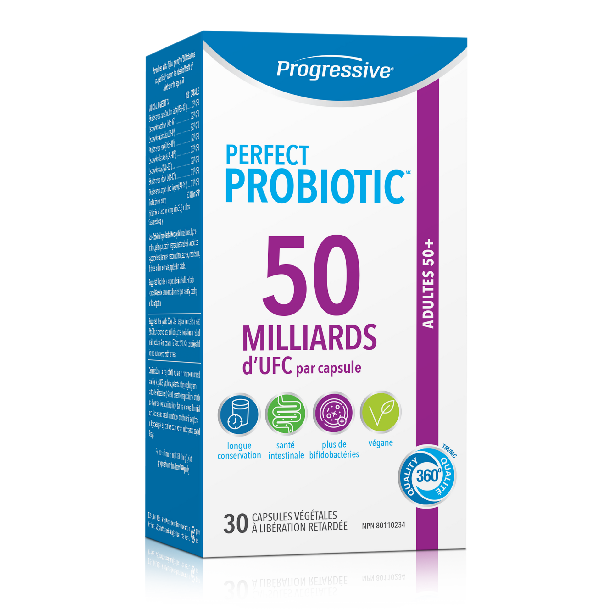 31001788 Progressive Perfect Probiotic Adults 50+ 50 Billion 30 Capsules 31001788_PRO_PerfectProbiotics_Adults50+_50B_729534_CTN_MAIN2