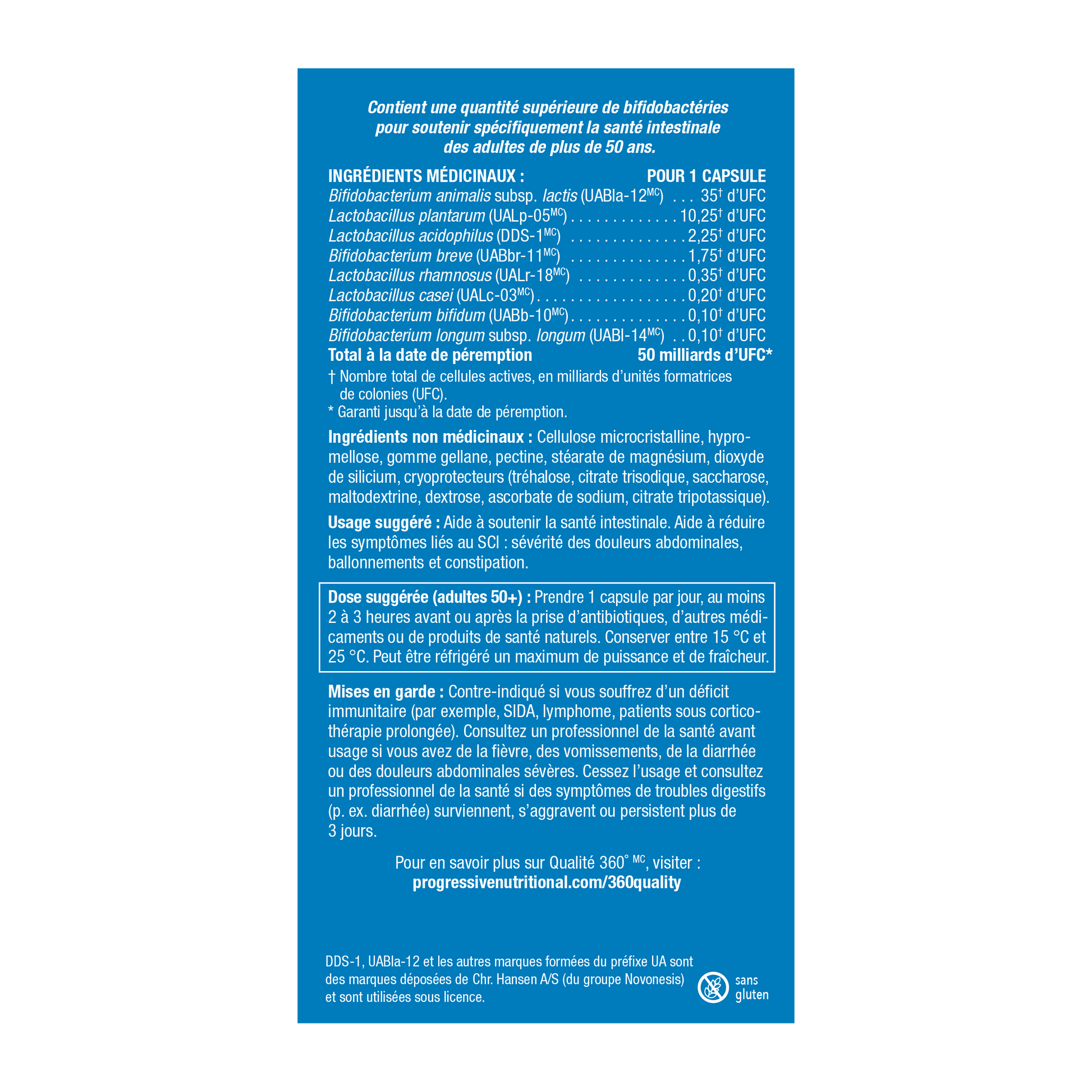 31001788 Progressive Perfect Probiotic Adults 50+ 50 Billion 30 Capsules 31001788_PRO_PerfectProbiotics_Adults50+_50B_729534_NFP2