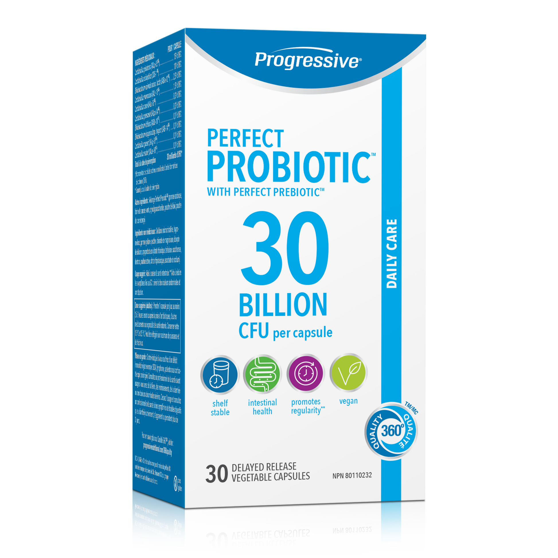 31001790 Progressive Perfect Probiotic 30 Billion Capsules 31001790_PRO_PerfectProbiotics_30B_30ct_729540_CTN_EN_MAIN