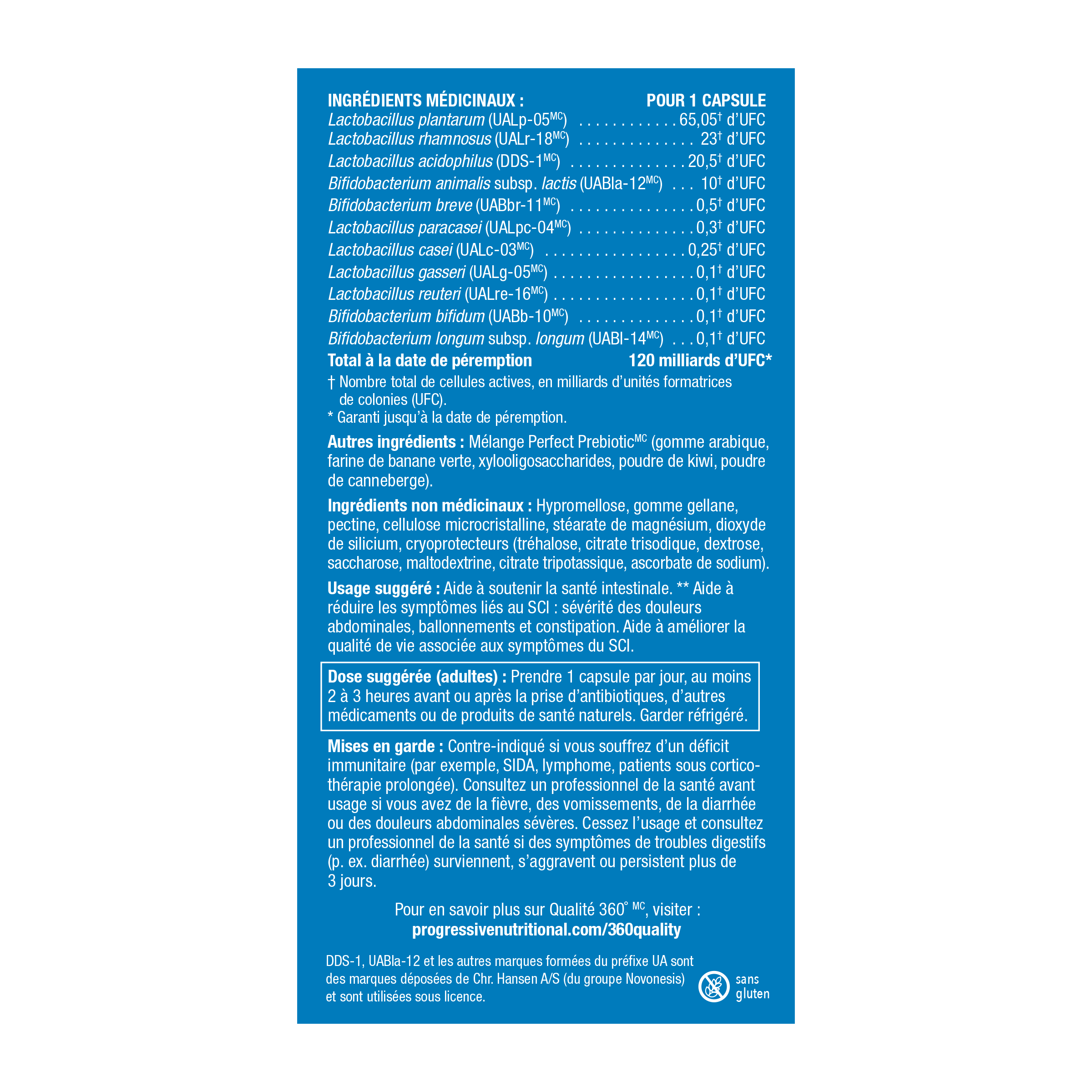 31001793 Progressive Perfect Probiotic 120 Billion 30 Capsules 31001793_PRO_PerfectProbiotics_120B_30ct_729549_FR_NFP2