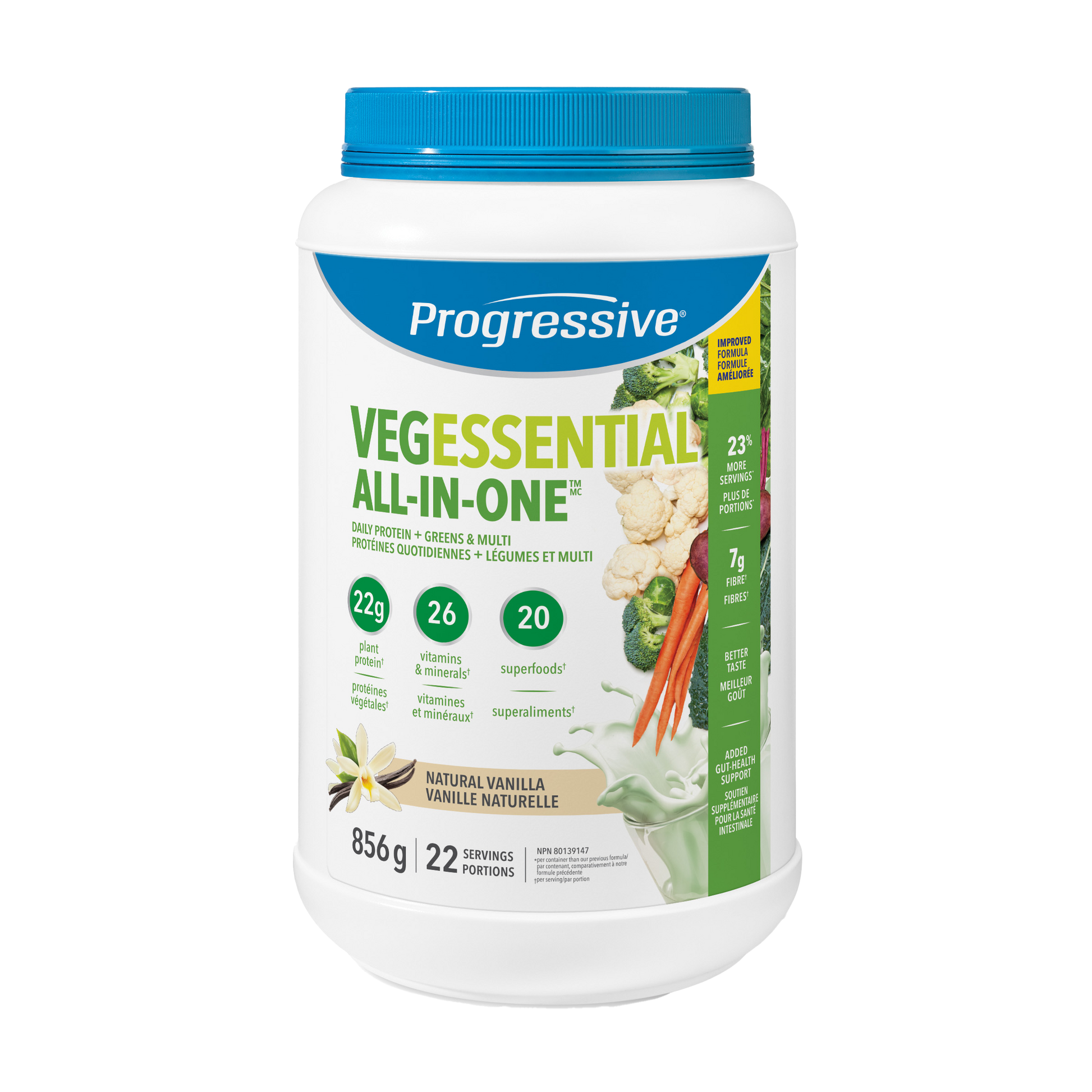 31002238 Progressive VegEssential All-in-One Protein Powder 31002238_PRO_VegEssential_Vanilla_856g_21004494_BTL_MAIN