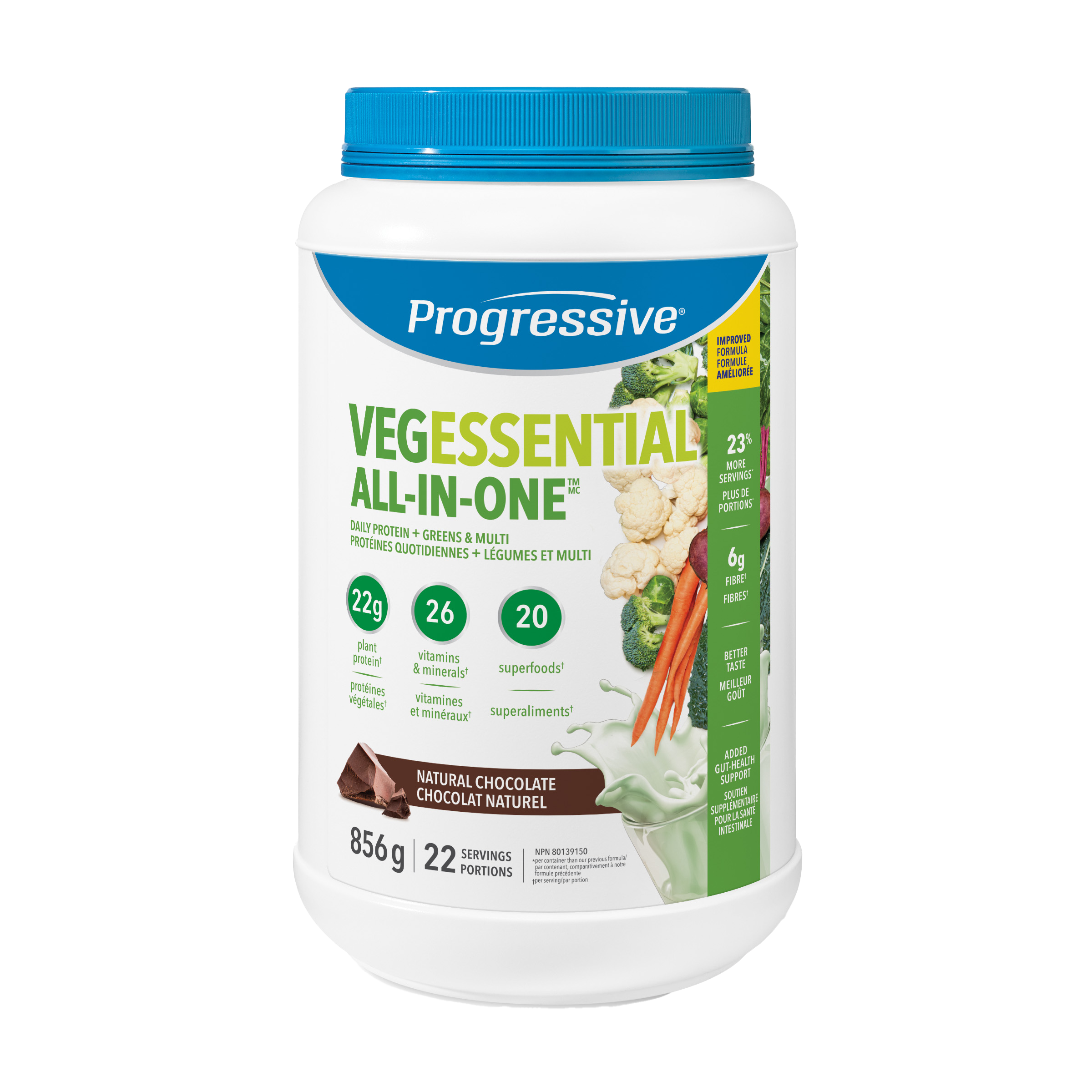 31002275 Progressive VegEssential All-in-One Protein Powder 31002275_PRO_VegEssential_Chocolate_856g_21004661_BTL_MAIN