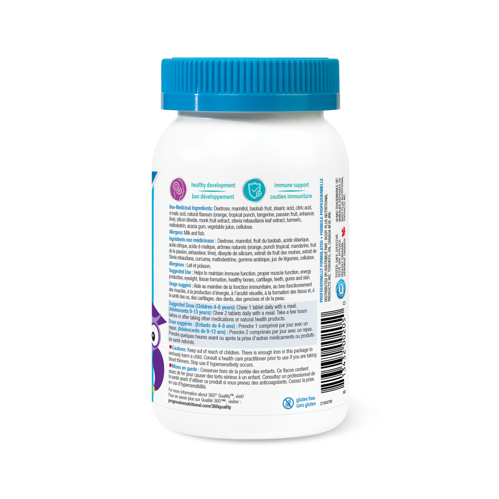 31002377 Progressive Kids Multivitamin Chewable Tablets 31002377_PRO_Kidsmulti_Chewable_Orange_60caps_21004789_BTL_DIR