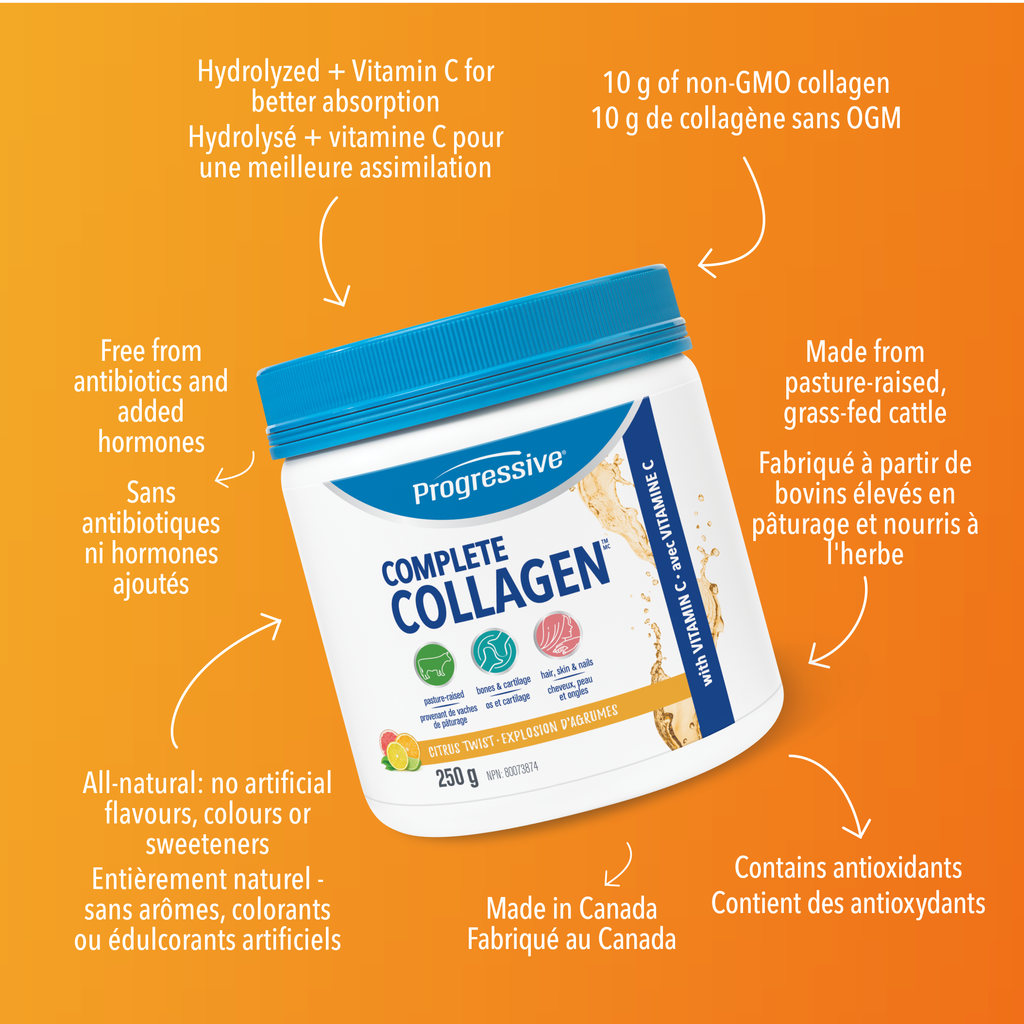31000434 Progressive Complete Collagen 10 g 3417 Complete Collagen Citrus Twist 250g_Key Benefits