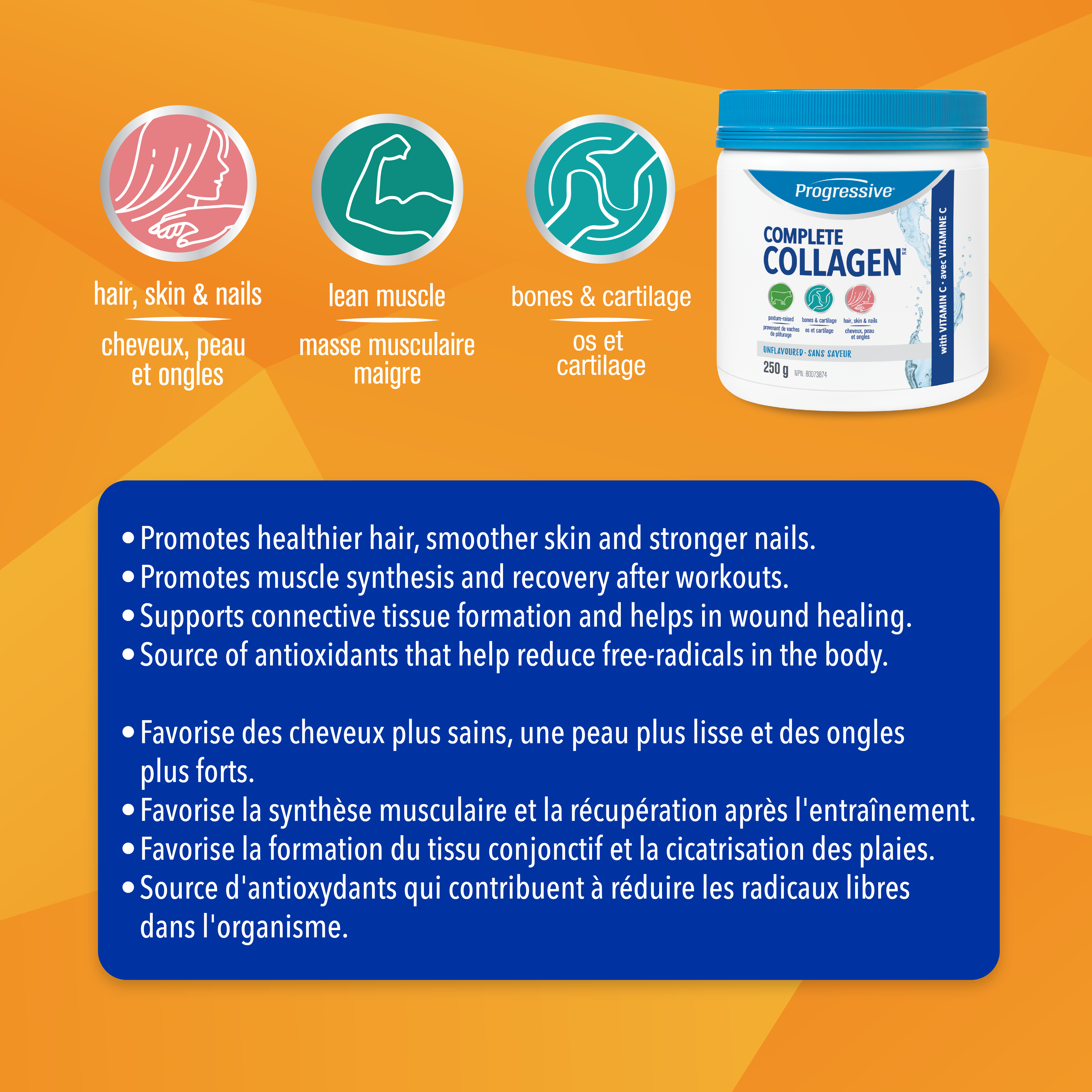 31000433 Progressive Complete Collagen 10 g 3418 Complete Collagen Unflavoured 250g_Claims
