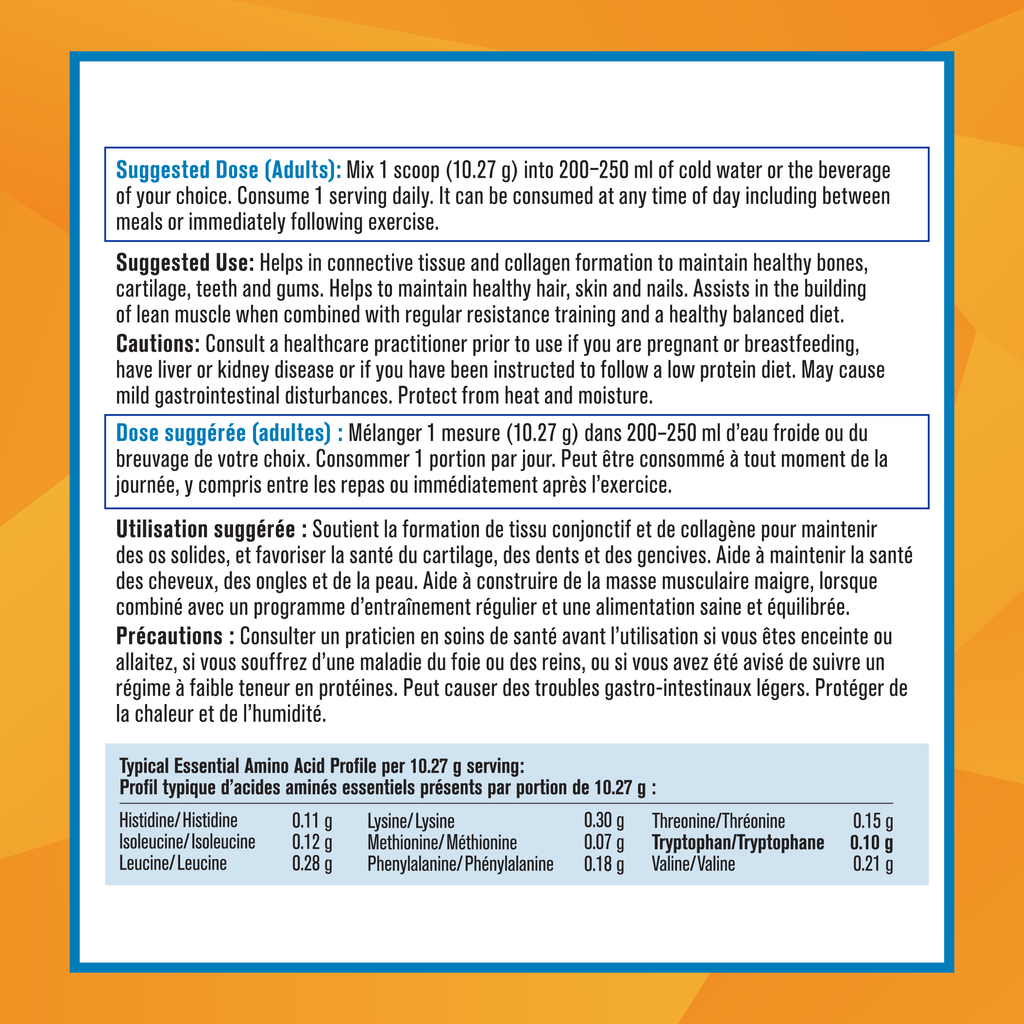 31001484 Progressive Complete Collagen 10 g 3422 Complete Collagen Unflavoured 500g_Cautions_Suggested Use