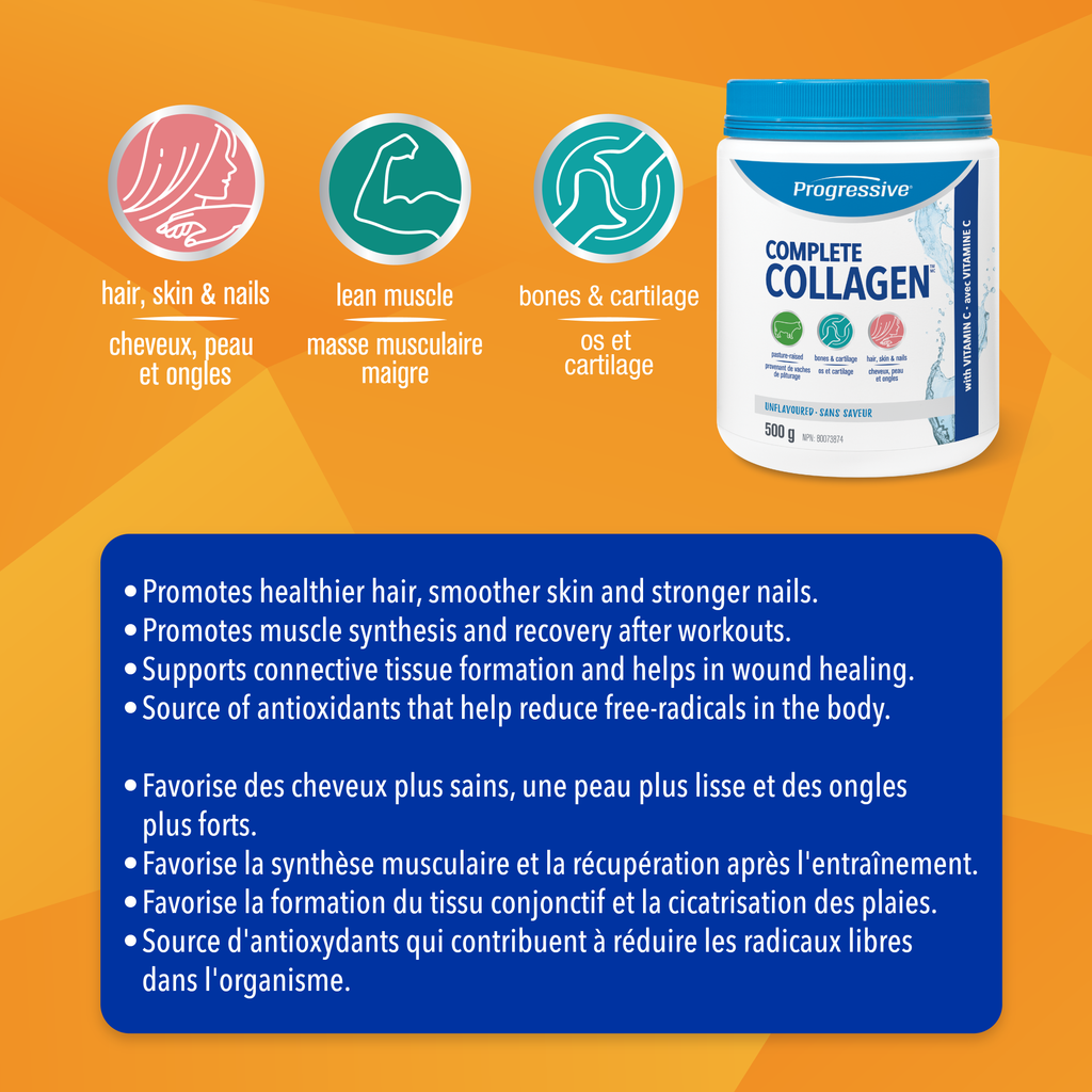 31001484 Progressive Complete Collagen 10 g 3422 Complete Collagen Unflavoured 500g_Claims