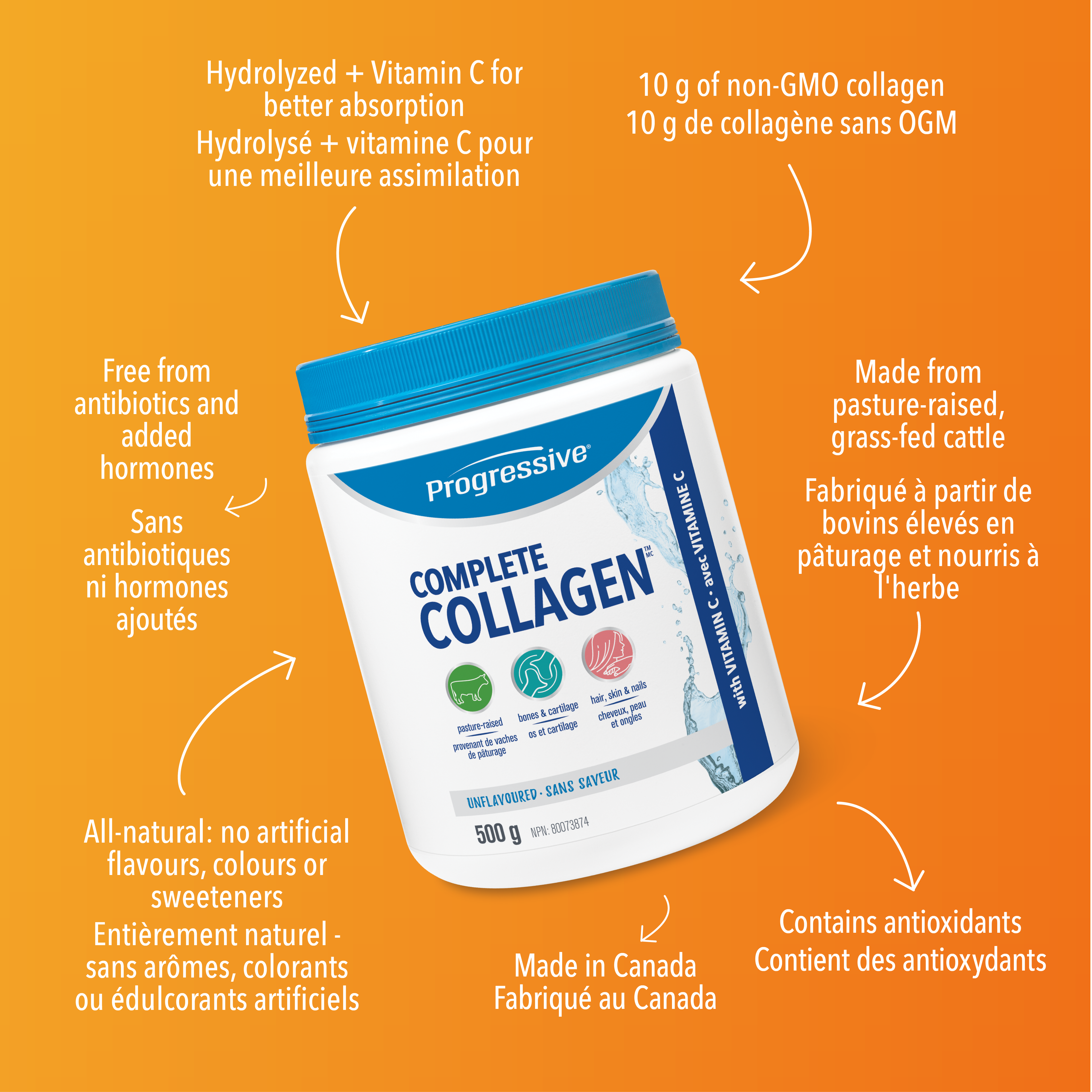 31001484 Progressive Complete Collagen 10 g 3422 Complete Collagen Unflavoured 500g_Key Benefits