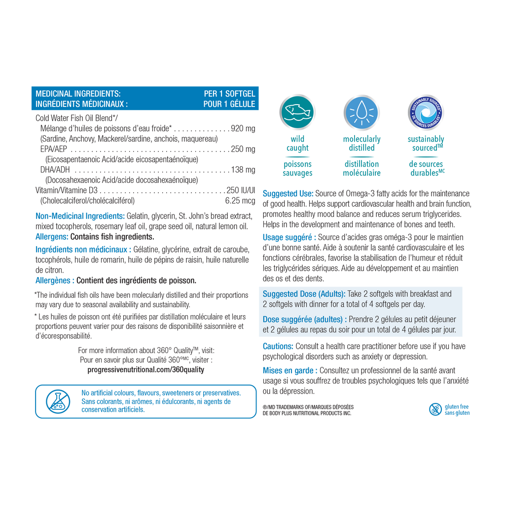 31001416 Progressive OmegEssential + D - Softgels, 60 ct 3627_V23_PRO_OmegEssential+D_NFP